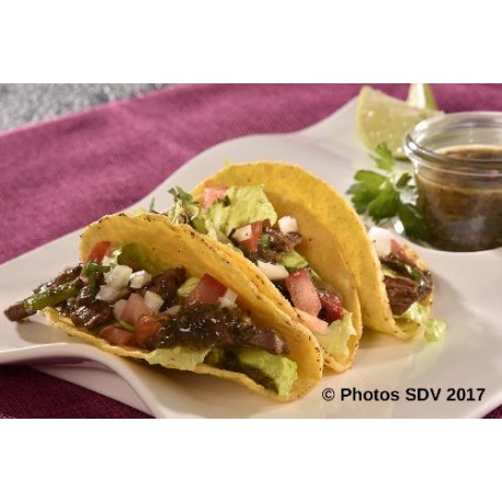  Tacos boeuf sauce verte Mexicaine 