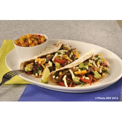  Fajitas de boeuf sur assiette 