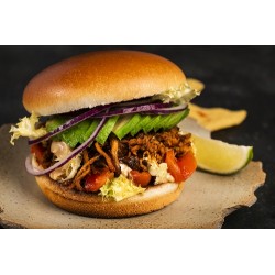  Burger gourmet pibil effiloché de porc achiote 