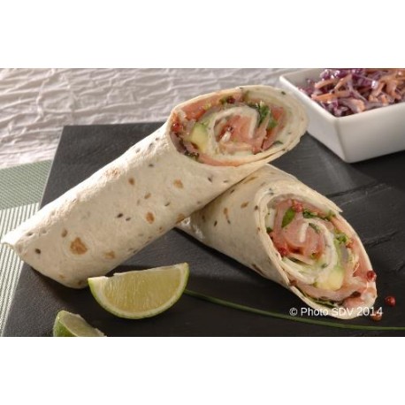  Wrap saumon, avocat, baies roses 