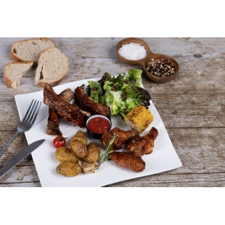  Assiette wings, ribs et potatoes 