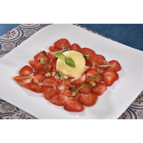  Carpaccio de fraises érable et vinaigre - 4 pers 