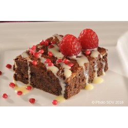  Brownie topping chocolat blanc et framboise 